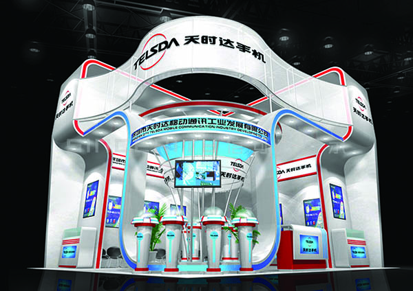 天時達手機展臺設(shè)計搭建效果圖